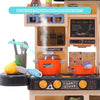 Kids Play Kitchen Pretend Kitchen Toy Set Cooking Role Gift w/Lights Sounds Gift