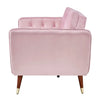 3 Seater Sofa Bed Pink Velvet Button Back - Victoria