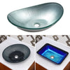 Bathroom Sink Bowl Wash Basin Countertop Tempered Glass Vanity w/ Pop up Drainer