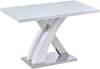 Dining Table 120cm High Gloss Chrome X Frame Kitchen Dining Furniture White Sets