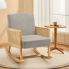 Nursing Rocking Chair Gray Nursery Rocker Armchair Soft Fabric Wooden Base Chair