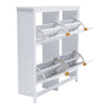 Shoe Storage Cabinet Cupboard 4 Door Hallway Organiser Compact Space Saver