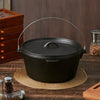 Portable Deep and Thick Stew Pot, Cast Iron Pot, Camping Cooking