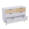 6 Drawer Wooden Bedroom Chest Cabinet Table Modern Wide Storage Cupboard Closet