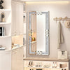 Full Length Crushed Diamond Wall Mirror Crystal Glass Silver Rectangle Dressing