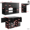 Kitchen Island Storage Cabinet w/Extendable Worktop, Drawers, Adjustable Shelves