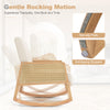 Upholstered Rocking Chair Bedroom Modern Single Accent Chair w/Rattan Armrests