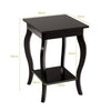 Accent Table End Table with Curved Legs 2-Tier Open Storage Shelves-Coffee