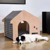 Large Wood Dog Kennel House Cage Crate In/Outdoor Shelter Pet Hutches Iron Door