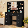 Bedroom Dressing Table With 7 Drawers LED Mirror Set Makeup Desk Vanity Table