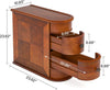 Tribesigns Solid Wood Side Table 2Drawer Narrow End Slim Brown SEE LAST PIC!!