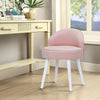 Velvet Dressing Table Stool Chair Makeup Padded Piano Seat Bedroom Wooden Legs