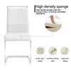 Dining Chairs Set of 2 Faux Leather with Stylish Chrome Cantilever Metal Frame