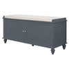 Wooden Shoe Storage Bench with Seat Cushion Shelf Cabinet Organizer with 2 Doors