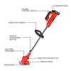 Electric 388VF Cordless Strimmer Grass Trimmer Garden 2Batteries And Charger NEW