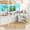 Metal High Sleeper Bed with Safety Guardrail & Ladder-White
