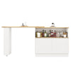 EXTENDABLE KITCHEN ISLAND DINING BAR TABLE WITH STORAGE CABINET FOR DINING ROOM