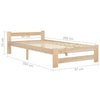 Bed Frame Solid Pine Wood 90x200 E9Z4