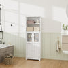 Modern White High Gloss Tall Bathroom Cabinet Storage Furniture Cupboard