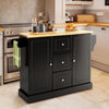 Rolling Kitchen Island Cart Utility Trolley Cart Kitchen Countersw/Hidden Wheels