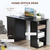 Computer Desk w/ Storage, Writing Study Table for Home Office, Black
