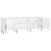 TV Cabinet - White Finish, Engineered Wood, Ample Storage for Media M8D7
