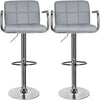 Bar Stools × 2 Padded Seat Faux Leather Swivel Home Kitchen Breakfast Muti Types