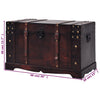 Vintage Treasure Chest Wood Brown Storage Cabinet Box Trunk vidaXL