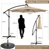 303 cm Patio Solar-Lighted 112 LED Cantilever Offset Umbrella W/ Crank Tilt