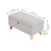 Upholstered Storage Ottoman Chair Stool Footstool Linen Rectangle Pouffe Toy Box