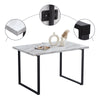 Rectangular Kitchen Dining Table Wooden Table 4-6 Seats Family Party Table White