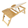 Bamboo Laptop Desk Stand Foldable Leg W/Drawer Notebook Sofa Bed Table Tray UK