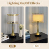 Farmhouse Table Lamp 3-Way Dimmable Nightstand Bedside Lamp Heavy Duty Iron Base