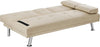 Sofa Bed Faux Leather with Cup Holders 2 Seater Click Clack Living Room Recliner