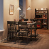 Rectangular Dining Table Set for 4 with Upholstered Chairs for Small Space Grey