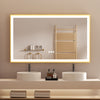 Oversize Anti-Fog LED Bathroom Mirror with Illuminated Lights Elegant Gold Edge
