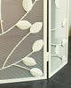 Cream Rectangular Three Fold Fire Guard with Leaf Pattern - 62cm