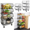 Stack Basket Rack 3/4/5 Tier Fruit Vegetable Holder Storage Bath Kitchen Trolley
