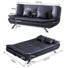 Black Leather Sofa Bed Recliner Chair Sleeper Sofa Bed 2/3 Seaters Couch Sleeper