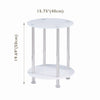 2 Tier Round White Tempered Glass Side End Table Stainless Steel Bedside Table