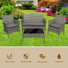 4Piece Rattan Garden Furniture Set Outdoor Lounger Sofa Chair Table Cushion Grey