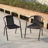 4/6X Wicker Plastic Chairs Garden Outdoor Table Furniture Chair Bistro Cafe Seat