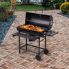 Charcoal BBQ Grill Warming Rack Shelves Temperature Gauge Backyard Barbecue Unit