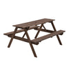 Interlocking Wooden Garden Beer Table & Bench Set Outdoor Patio Bar Dining Table