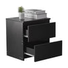 2 Drawers Black Bedside Cabinet Storage Nightstand Bedroom Chest Of Drawers