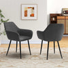 PU Leather Leisure Dining Chair Set of 2 w/Wide Seat & Armrests