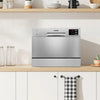 6.5L Silver Tabletop Compact Dishwasher LED Display, Energy Saving