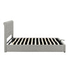 Upholstered Bed Ottoman Bed Frame Grey Fabric 5 FT King Bed Frame With Storage
