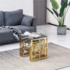Set of 3 Glass Nesting Coffee Tables Stacking End Side Tables for Living Room