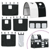 Bunk Bed with Curtains White and Black 90 x 200 Solid Z6E3
